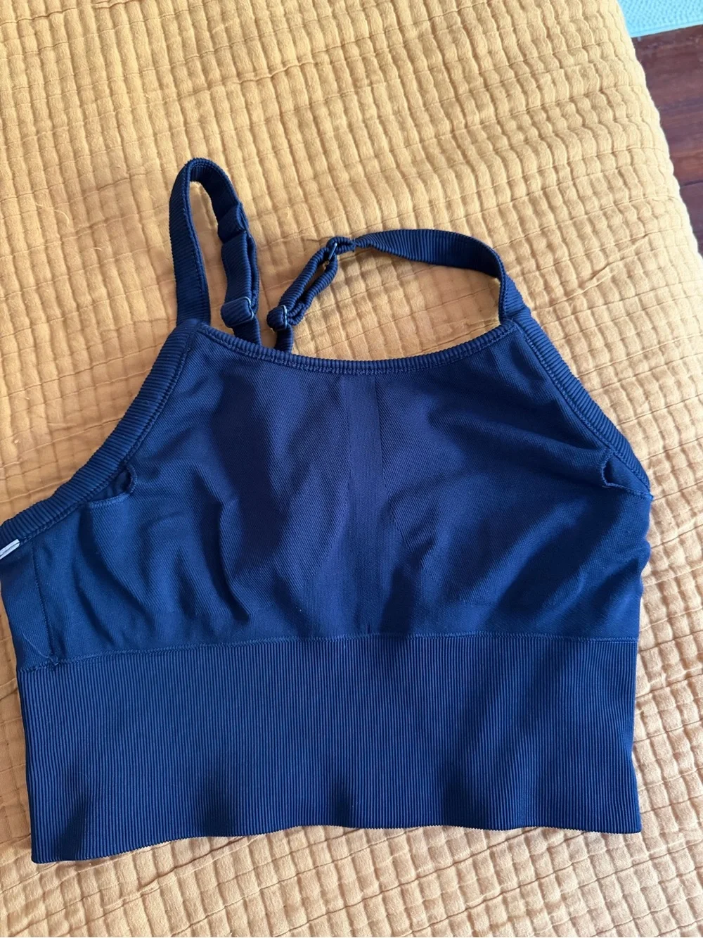 Alo Yoga Seamless Ribbed Favorite Bra Tank in Navy